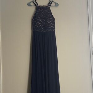 Night Way Collections Navy and Beige Dress